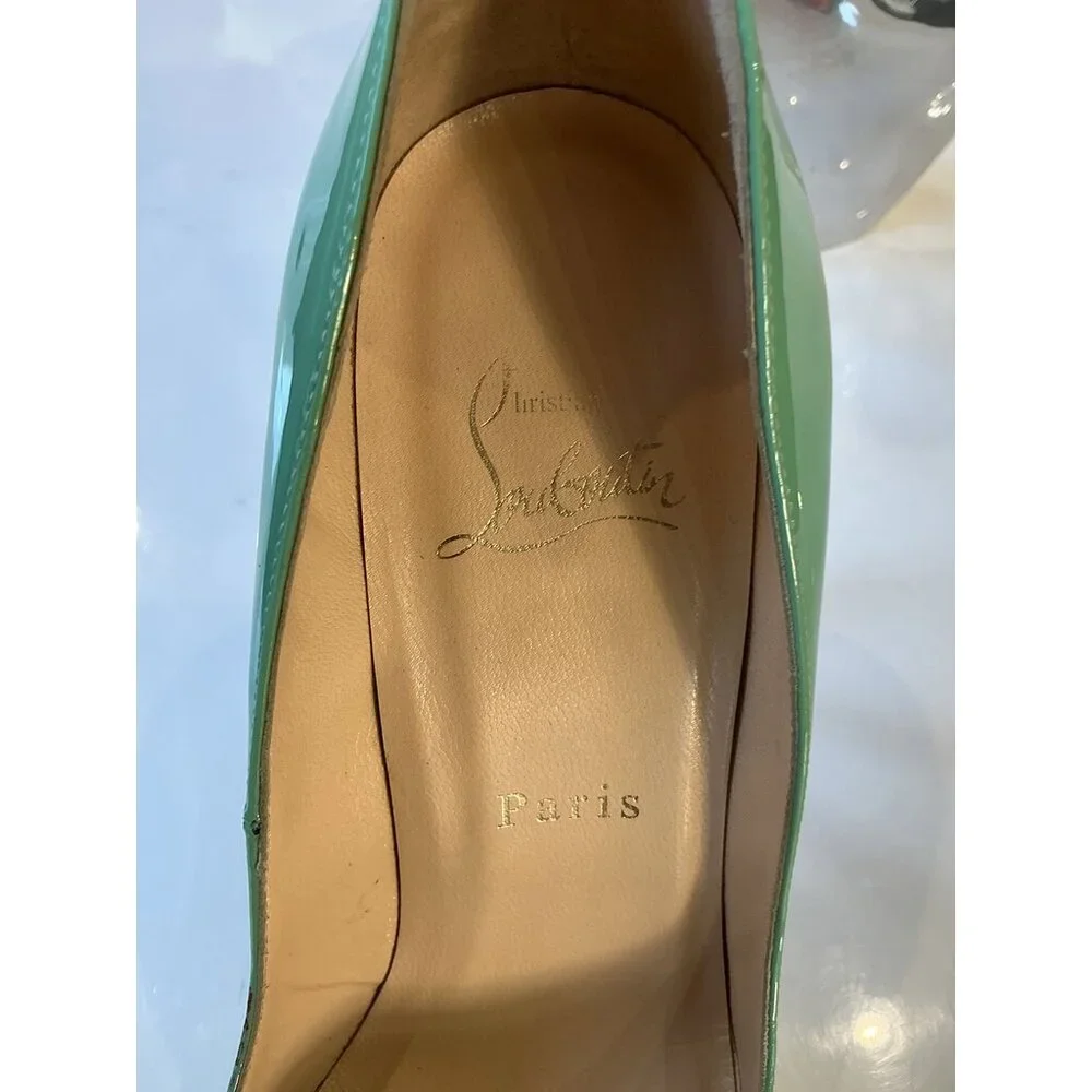 Louboutin Green Colorblock Heels - Picture 7 of 7